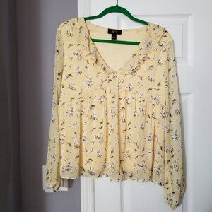 BCX Yellow Flower Blouse